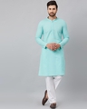 Shop Lime Green Green Chikankari Embroidered Woven Design Straight Kurta-Front