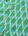 Shop Men Green & Grey Ikat Woven Design Straight Kurta