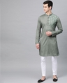 Shop Olive Embroidered Straight Kurta-Front