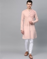 Shop Pink Embroidered Straight Kurta-Front