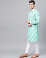 Shop Turquoise Blue Printed Straight Kurta-Design