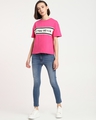 Shop Women's Pink See You Neve Peppy Typography Short Top-Full
