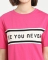 Shop Women's Pink See You Neve Peppy Typography Short Top