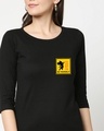 Shop Self love Jerry Round Neck 3/4 Sleeve T-Shirt Black (TJL)-Front
