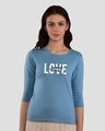 Shop Self Love Round Neck 3/4th Sleeve T-Shirt-Front