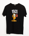 Shop Selfie Smile Garfield Half Sleeve T-Shirt (GL)-Front