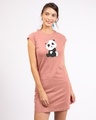 Shop Senorita Panda Cap Sleeve T-Shirt Dress-Front