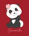 Shop Senorita Panda Half Sleeve T-shirt-Full