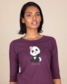 Shop Senorita Panda Round Neck 3/4th Sleeve T-Shirt-Front