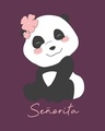Shop Senorita Panda Round Neck 3/4th Sleeve T-Shirt-Full