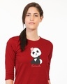 Shop Senorita Panda Round Neck 3/4th Sleeve T-Shirt-Front