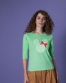 Shop Sequins Mickey Round Neck 3/4th Sleeve T-Shirt (DL)-Front