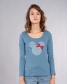 Shop Sequins Mickey Scoop Neck Full Sleeve T-Shirt (DL)-Front