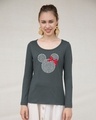 Shop Sequins Mickey Scoop Neck Full Sleeve T-Shirt (DL)-Front