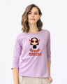 Shop Serial Chiller Girl Round Neck 3/4th Sleeve T-Shirt-Front