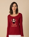 Shop Serial Chiller Girl Scoop Neck Full Sleeve T-Shirt-Front