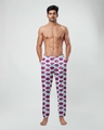 Shop Men's Sky Blue Cotton Valentine Lips Pyjamas-Front