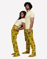 Shop Men's Yellow Cotton Wild Yellow Tiger Pyjamas-Full