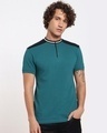 Shop Shaded Spruce Standing Collar Zipper Polo-Front