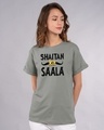 Shop Shaitan Ka Saala Boyfriend T-Shirt-Front