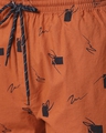 Shop Shapes N Calligraphy Orange Side Pocket Boxer