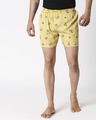 Shop Shapes N Calligraphy Yellow Boxers-Front