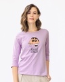 Shop Shinchan Always Hungry Round Neck 3/4th Sleeve T-Shirt (SCL)-Front