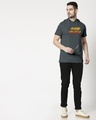 Shop Shor Machega Half Sleeve Hoodie T-Shirt Nimbus Grey-Design