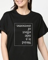 Shop Side Effect Boyfriend T-Shirt Black-Front