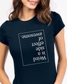Shop Side Effect Half Sleeve Printed T-Shirt Navy Blue-Front