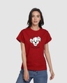 Shop Simply Pawfect Boyfriend T-Shirt (DL) Bold Red-Front