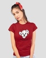 Shop Simply Pawfect Half Sleeve T-Shirt (DL) Bold Red-Front