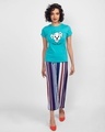 Shop Women's Blue Simply Pawfect Graphic Printed Slim Fit T-shirt-Full