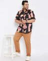 Shop Plus Size Men's Stylish Graphic Design Half Sleeve Casual Shirt