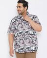 Shop Plus Size Men's Stylish Graphic Design Half Sleeve Casual Shirt-Front