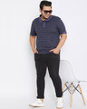 Shop Plus Size Men's Stylish Striped Half Sleeve Casual T-Shirt