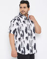 Shop Plus Size Men's Stylish Graphic Design Half Sleeve Casual Shirt-Design