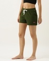 Shop SJ ACTIVE Olive Green Neppy Melange Shorts-Design