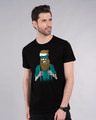 Shop Skull Beard Half Sleeve T-Shirt-Front