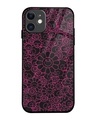 Shop Skull Flowers Premium Glass Cover for Apple iPhone 11-Front