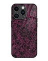 Shop Skull Flowers Premium Glass Cover for Apple iPhone 14 Pro-Front