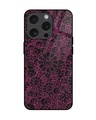 Shop Skull Flowers Premium Glass Cover for Apple iPhone 15 Pro-Front