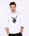 Shop Skull Horn Hand Full Sleeve T-Shirt-Front