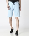 Shop Sky Blue Men's Casual Shorts With Zipper-Front