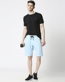 Shop Sky Blue Men's Casual Shorts With Zipper-Full