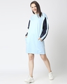 Shop Sky blue-Navy Blue Women Hip Hop Dress-Full