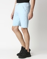 Shop Sky Blue Raw Hem Shorts-Design