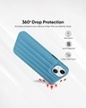 Shop Sky Blue Stitch Leather Case for Apple iPhone 14 Pro Max-Design