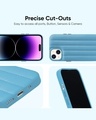 Shop Sky Blue Stitch Leather Case for Apple iPhone 14 Pro Max-Full