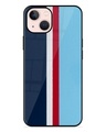 Shop Sky Blue Stripe Premium Glass Case for Apple Iphone 13 Mini (Shock Proof, Scratch Resistant)-Front